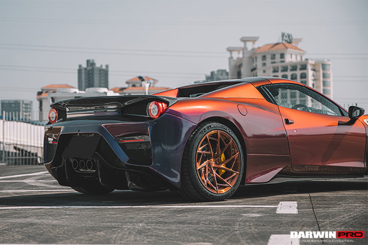 DarwinPRO 2010-2015 Ferrari 458 Spider BKSS Style Partial Carbon Fiber Rear Bumper And Fiber Trunk With Tail Light Cover