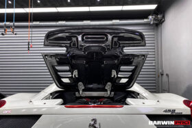 DarwinPro Aerodynamics DarwinPRO 458 Spider Carbon Fiber Engine Hood Replacement for Ferrari 458 - Image 7