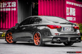 DarwinPRO 2014-2017 Infiniti Q50 Sedan EAU ROUGE Style Rear Bumper - image 2