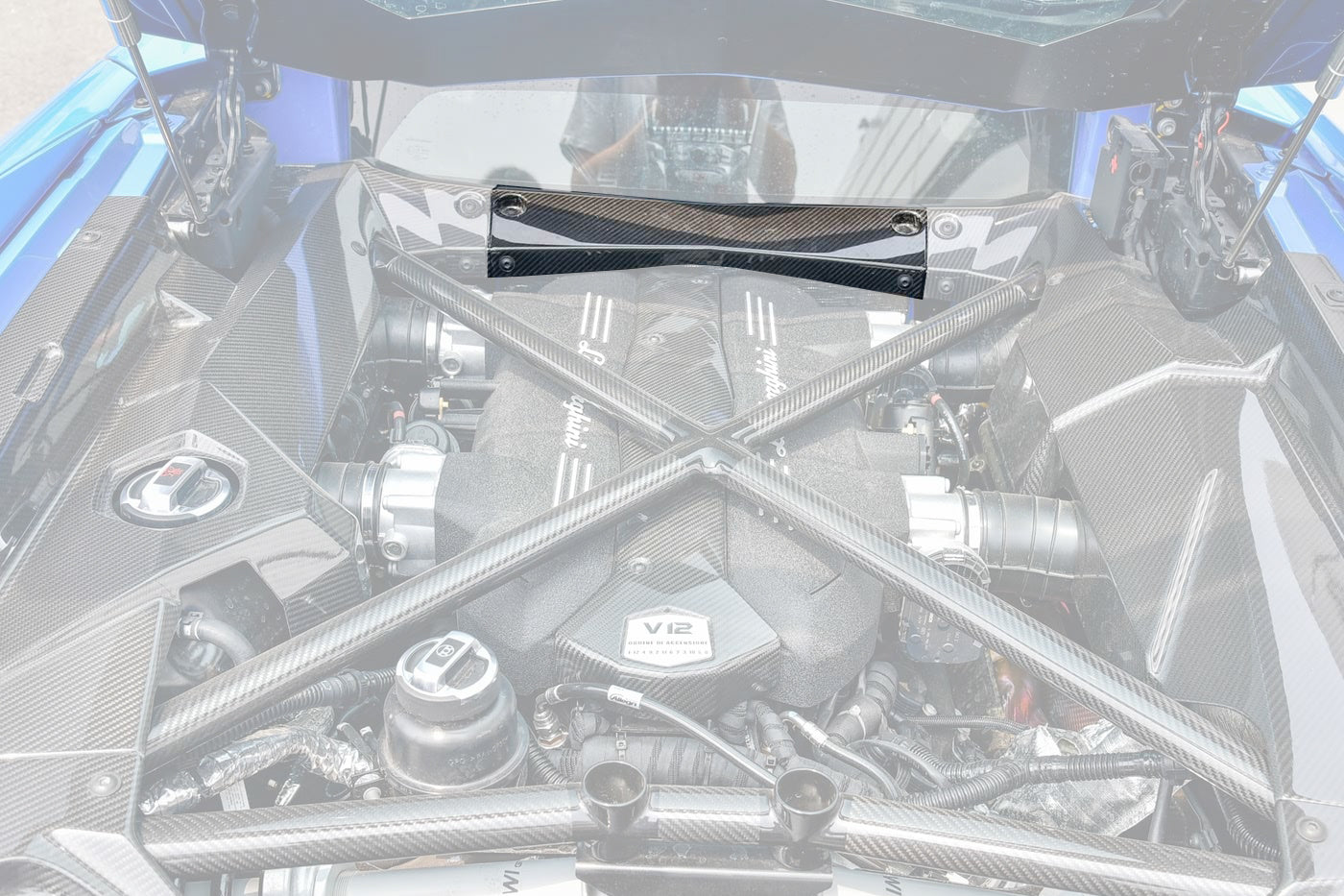 DarwinPRO 2011-2016 Lamborghini Aventador LP700 Coupe Carbon Fiber Engine bay trim cover Front Repalcement