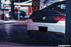 DarwinPRO 2014-2021 Mercedes Benz C217 S63 S65 AMG Coupe Carbon Fiber Rear Bumper Caps - image 2
