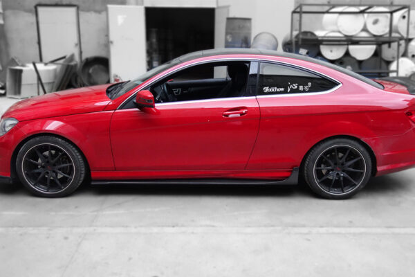 DarwinPRO 2012-2014 Mercedes Benz W204 C Class Coupe DP Style Carbon Fiber Side Skirts Under Board