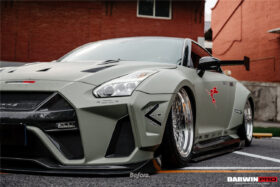 DarwinPro Aerodynamics DarwinPRO GTR R35 CBA DBA EBA BKSSII Style Partial Carbon Fiber Full Wide Body Kit - Image 4