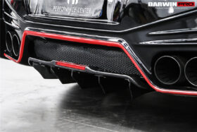 DarwinPro Aerodynamics DarwinPRO GTR R35 DBA EBA NSM Style Carbon Fiber Rear Diffuser Undertary With canards & break