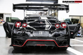 DarwinPro Aerodynamics DarwinPRO GTR R35 DBA EBA NSM Style Carbon Fiber Rear Diffuser Undertary With canards & break