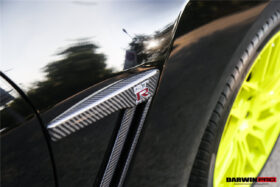DarwinPro Aerodynamics DarwinPRO GTR R35 DBA EBA Carbon Fiber Fender Logo Cover - Image 7