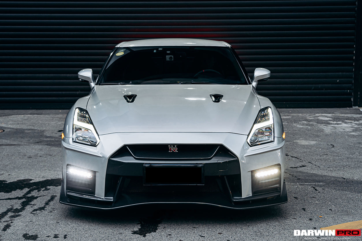 DarwinPro Aerodynamics DarwinPRO GTR R35 CBA DBA Ver17 NSM Style Partial Carbon Fiber Front Bumper - Image 2
