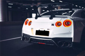 DarwinPRO 2012-2023 Nissan GTR R35 DBA EBA NSM Style Carbon Fiber Rear Diffuser Undertary With Break Light - image 1