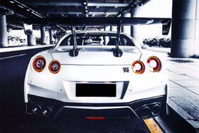 DarwinPRO 2012-2023 Nissan GTR R35 DBA EBA NSM Style Carbon Fiber Rear Diffuser Undertary With Break Light - image 3