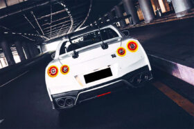 DarwinPRO 2012-2023 Nissan GTR R35 DBA EBA NSM Style Carbon Fiber Rear Diffuser Undertary With Break Light - image 5
