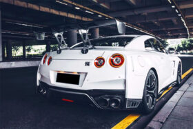 DarwinPRO 2012-2023 Nissan GTR R35 DBA EBA NSM Style Carbon Fiber Rear Diffuser Undertary With Break Light - image 2