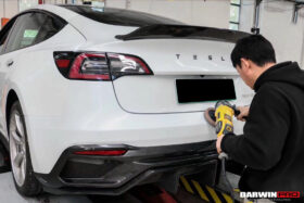 DarwinPRO 2017-2020 Tesla Model 3 IMP Performance Partial Carbon Fiber Rear Bumper - image 8