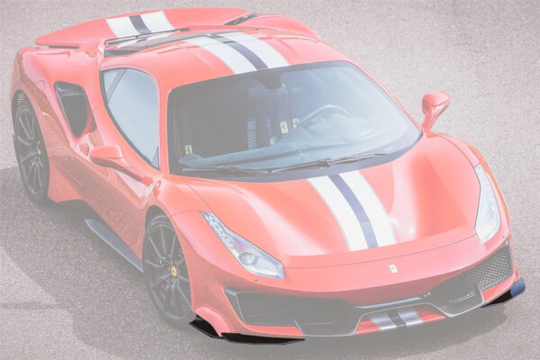 DarwinPRO 2018-2020 Ferrari 488 Pista Carbon Fiber Front Bumper Side Splitter Lip