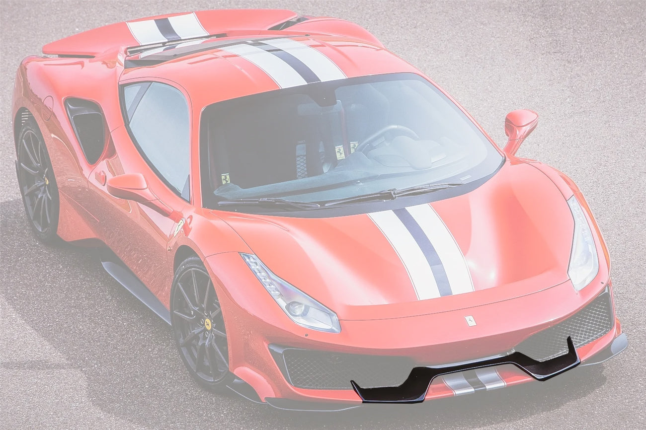 DarwinPRO 2018-2020 Ferrari 488 Pista Carbon Fiber Front Bumper Middle Lip