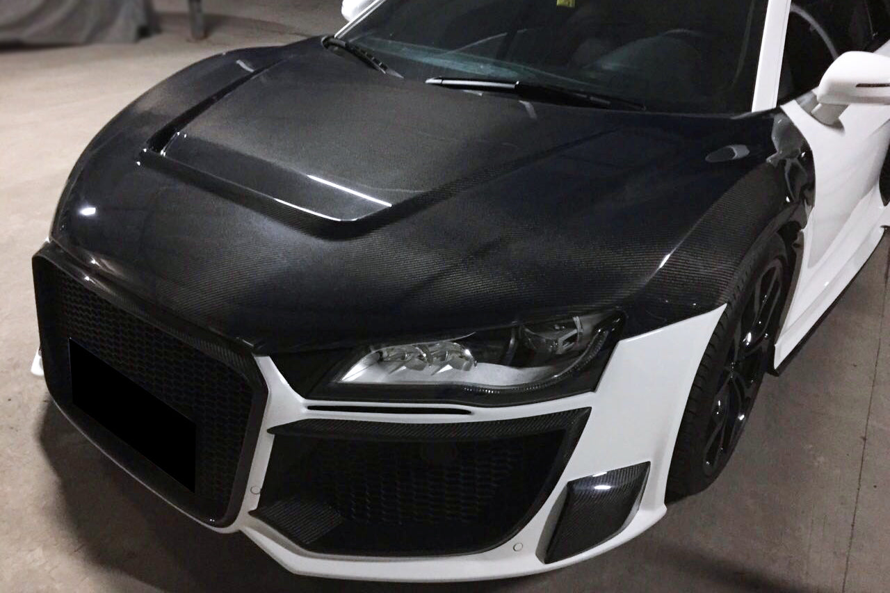 DarwinPRO 2006-2015 Audi R8 Coupe & Spyder P Style Carbon Fiber Hood