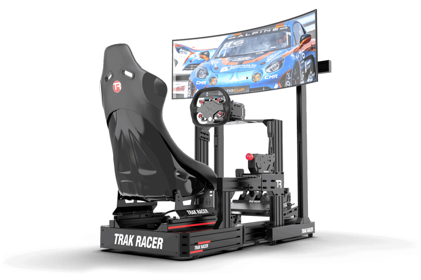 Trak Racer Large Freestanding Single Monitor Stand - Supports up to 80" Display