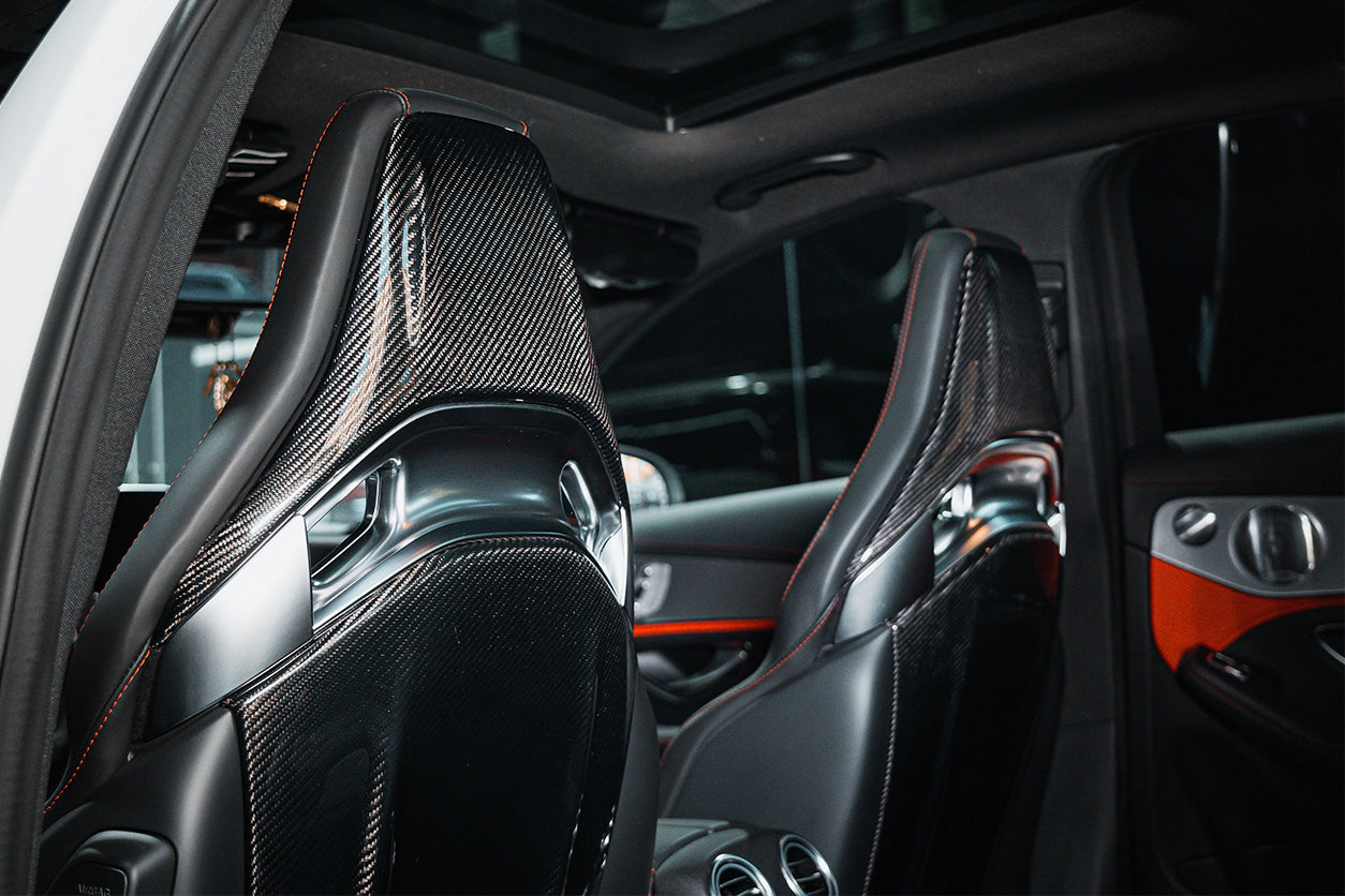 DarwinPRO 2015-2018 Mercedes Benz C63 S CLA45 AMG Sedan Carbon Fiber Seat-back Cover