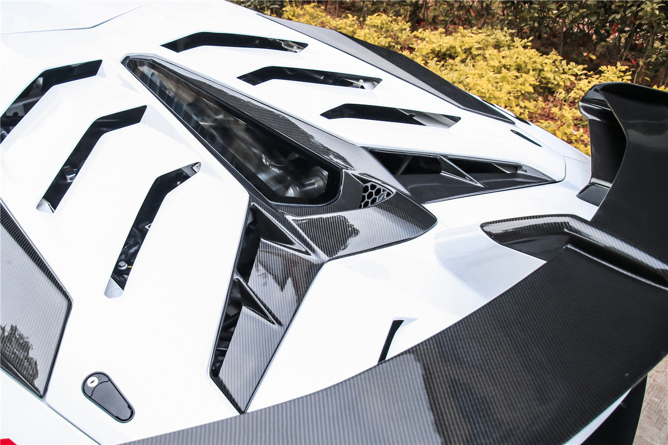 DarwinPRO 2011-2021 Lamborghini Aventador LP700 LP740 LP750 SVJ Coupe & Roadster SVJ Style Part DRY Carbon Fiber Engine Hood And Wing