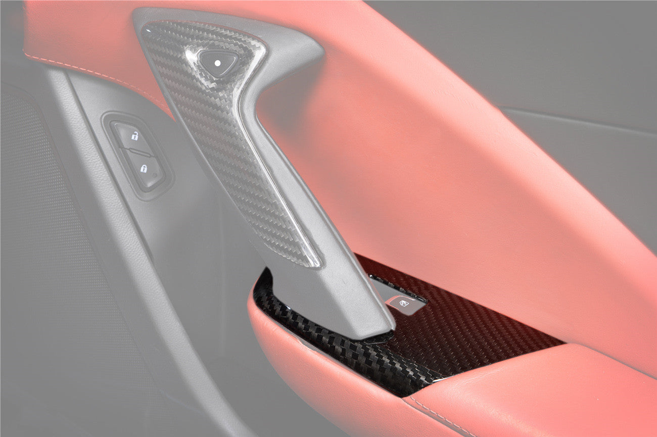 DarwinPRO 2013-2019 Corvette C7 Z06 Grandsport Dry Carbon Fiber Interior Passenger Window Switch Side Armrest Panel Cover Trim