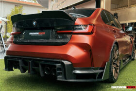 DarwinPRO 2021-UP BMW M3 G80 BKSS Style Carbon Fiber Rear Diffuser - image 7