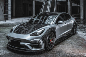 DarwinPRO 2017-2023 Tesla Model 3 IMP Performance Partial Carbon Fiber Front Bumper - image 1