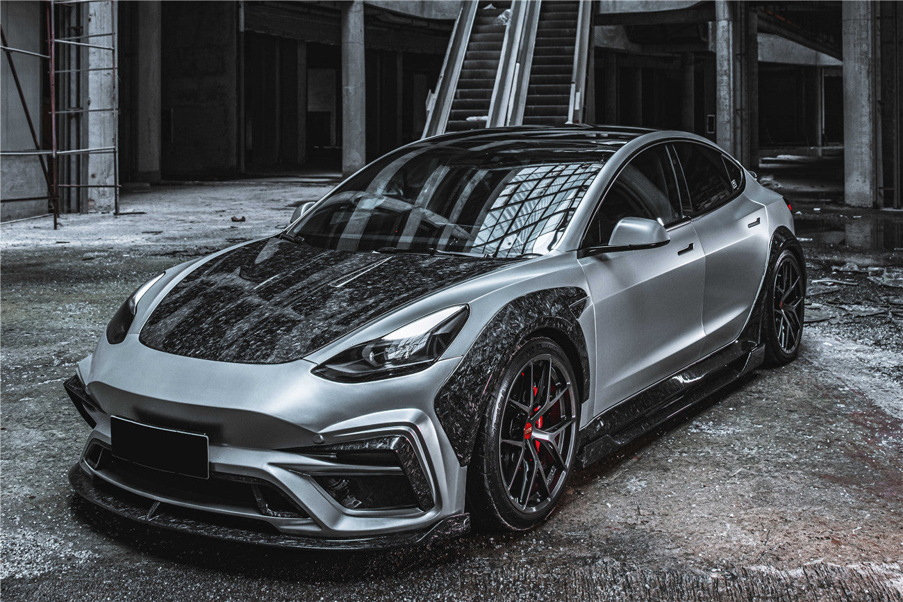 DarwinPRO 2017-2023 Tesla Model 3 IMP Performance Partial Carbon Fiber Front Bumper