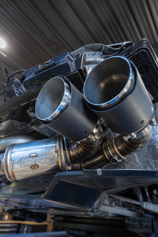 2020-2024 Chevrolet Corvette Stingray with the MBRP S70413CF cat-back exhaust installed
