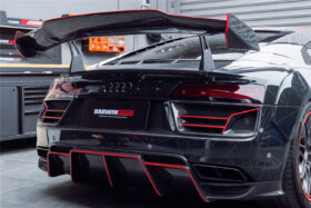 DarwinPRO 2016-2025 Audi R8 GEN2 V10 PLUS Coupe ONLY IMPII Carbon Fiber Trunk Wing with  Base - image 1
