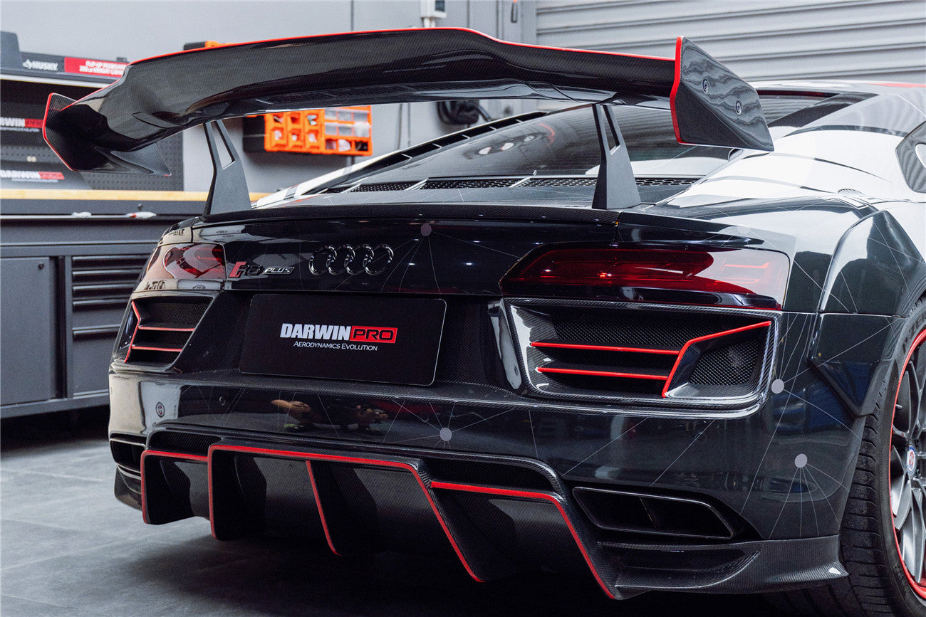DarwinPRO 2016-2025 Audi R8 GEN2 V10 PLUS Coupe ONLY IMPII Carbon Fiber Trunk Wing with  Base