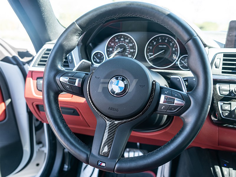 RW Carbon 2009-2015 BMW Carbon Fiber Steering Wheel Trim M-Sport