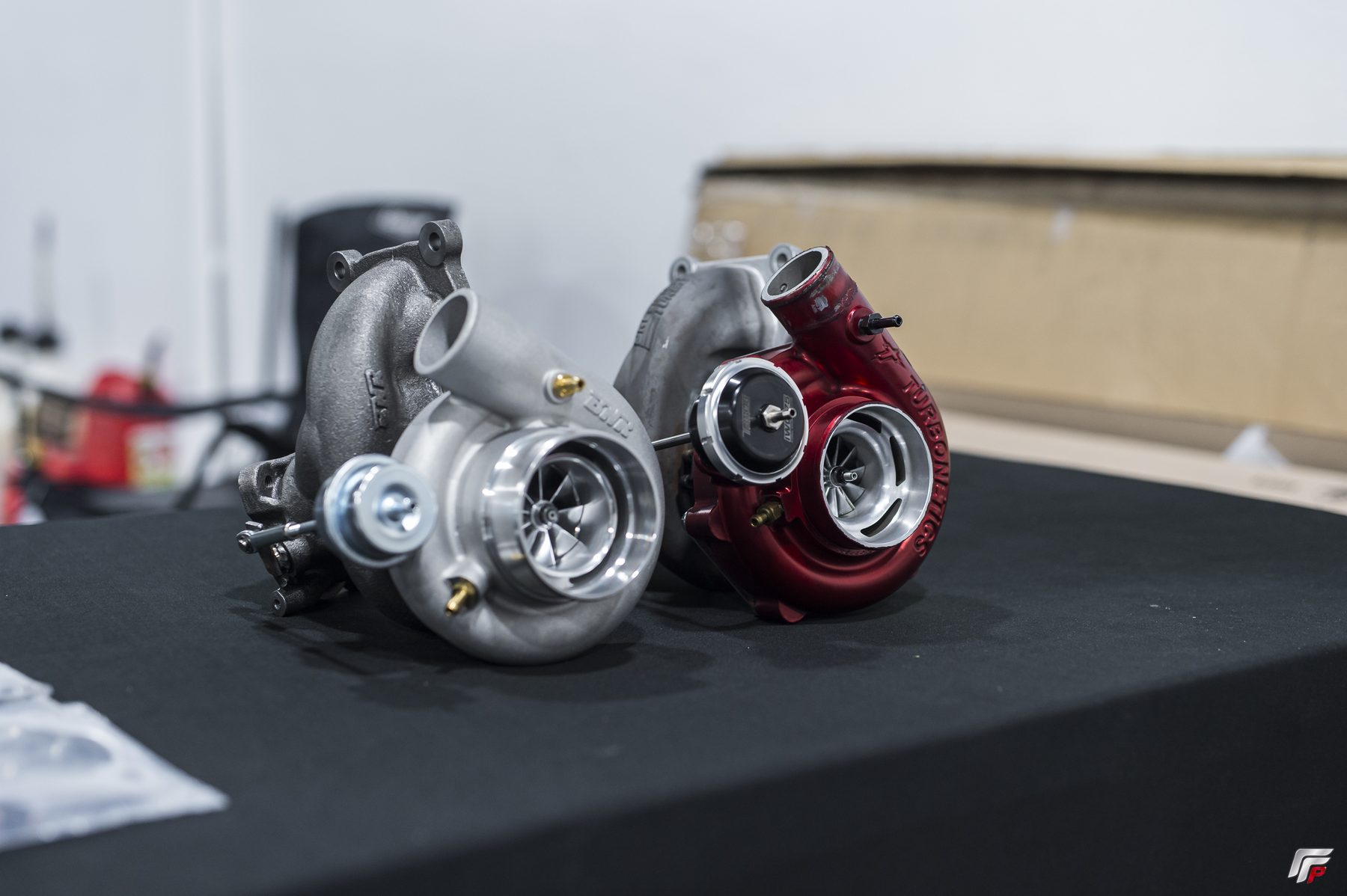BNR 600 V2 next to a Turbonetics drop-in turbo for size comparison