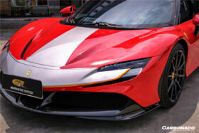 DarwinPRO 2020-UP Ferrari SF90 Stradale OE Style Autoclave Carbon Fiber Front Bumper Middle Air Vents - image 5