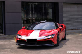 DarwinPRO 2020-UP Ferrari SF90 Stradale OE Style Autoclave Carbon Fiber Front Bumper Middle Air Vents - image 6