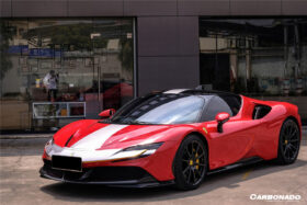 DarwinPRO 2020-UP Ferrari SF90 Stradale OE Style Autoclave Carbon Fiber Front Bumper Side Trims - image 3