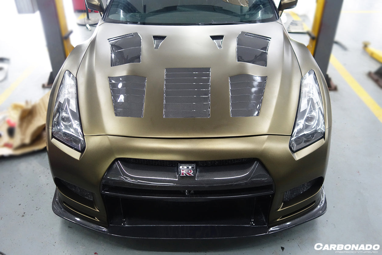 DarwinPro Aerodynamics DarwinPRO GTR R35 CBA / DBA TP-2 Style Carbon Fiber Hood - Image 2