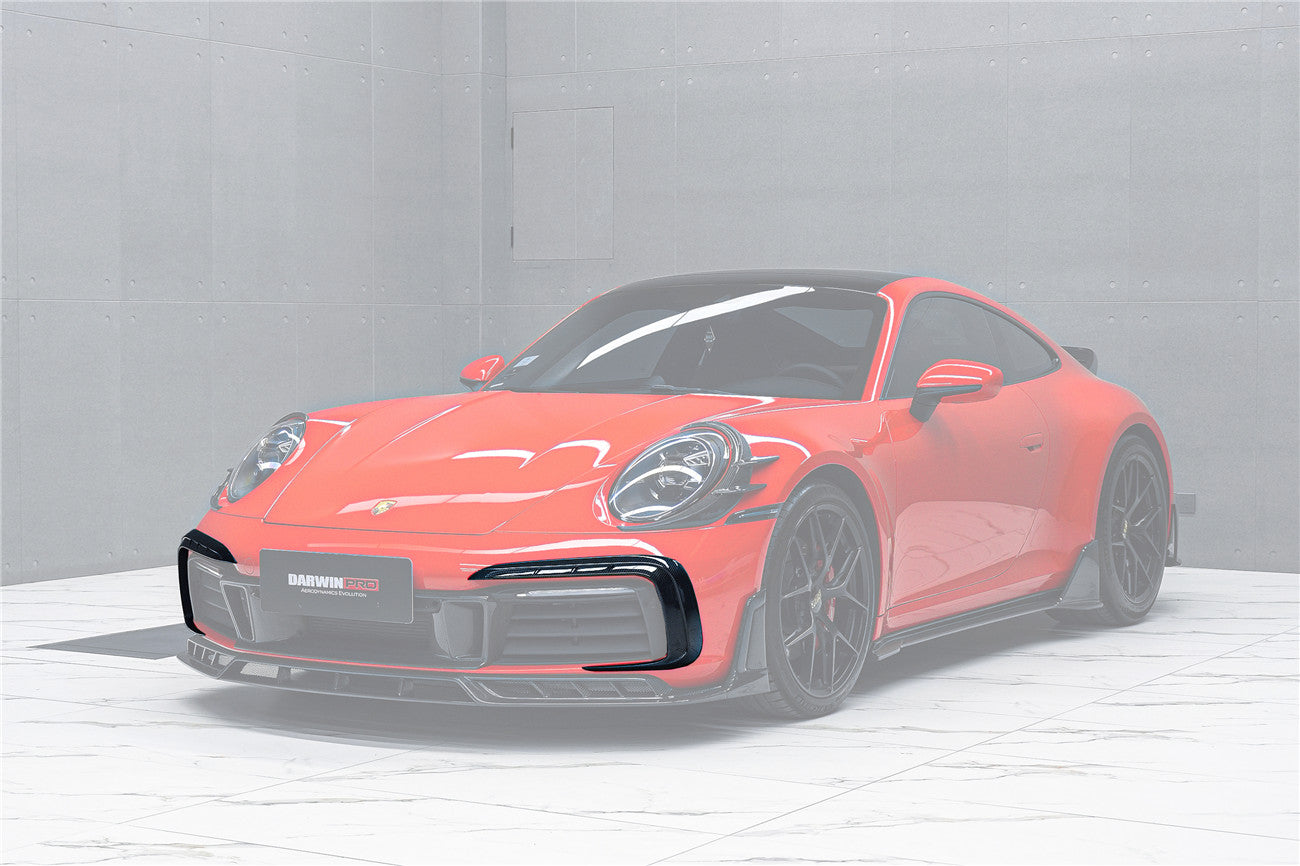 DarwinPRO 2019-2024 Porsche 911 992 Carbon Fiber Front Bumper Vent Trims DarwinPRO (BKSSII) Fits Carrera, S, 4, 4S, Targa, Cabriolet