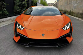 DarwinPRO 2015-2025 Lamborghini Huracan LP610 & LP580 & EVO Convert Tecnica Style Dry Carbon Fiber Front Bumper - image 1