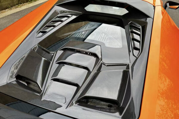 DarwinPRO 2015-2025 Lamborghini Huracan LP610 & LP580 & EVO Coupe Convert Tecnica Style Dry Carbon Fiber Rear Engine Hood