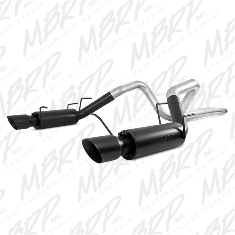 MBRP 2011-2014 Ford Mustang GT 5.0L 3-Inch Cat-Back Exhaust - Race Profile, Black-Coated - FF Performance