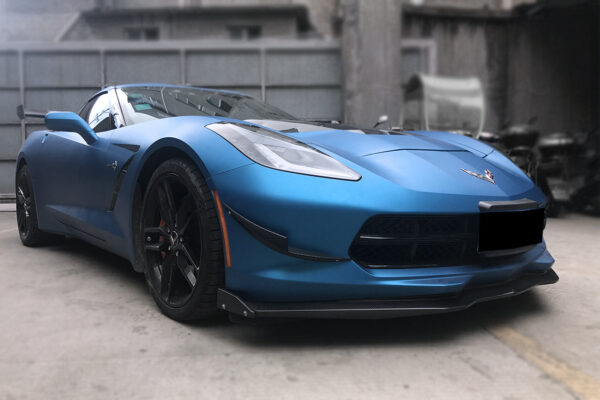 DarwinPRO 2013-2019 Corvette C7 Z51 Z06 Grandsport Carbon Fiber Satge3 Style Front Lip with Satge2 Winglets