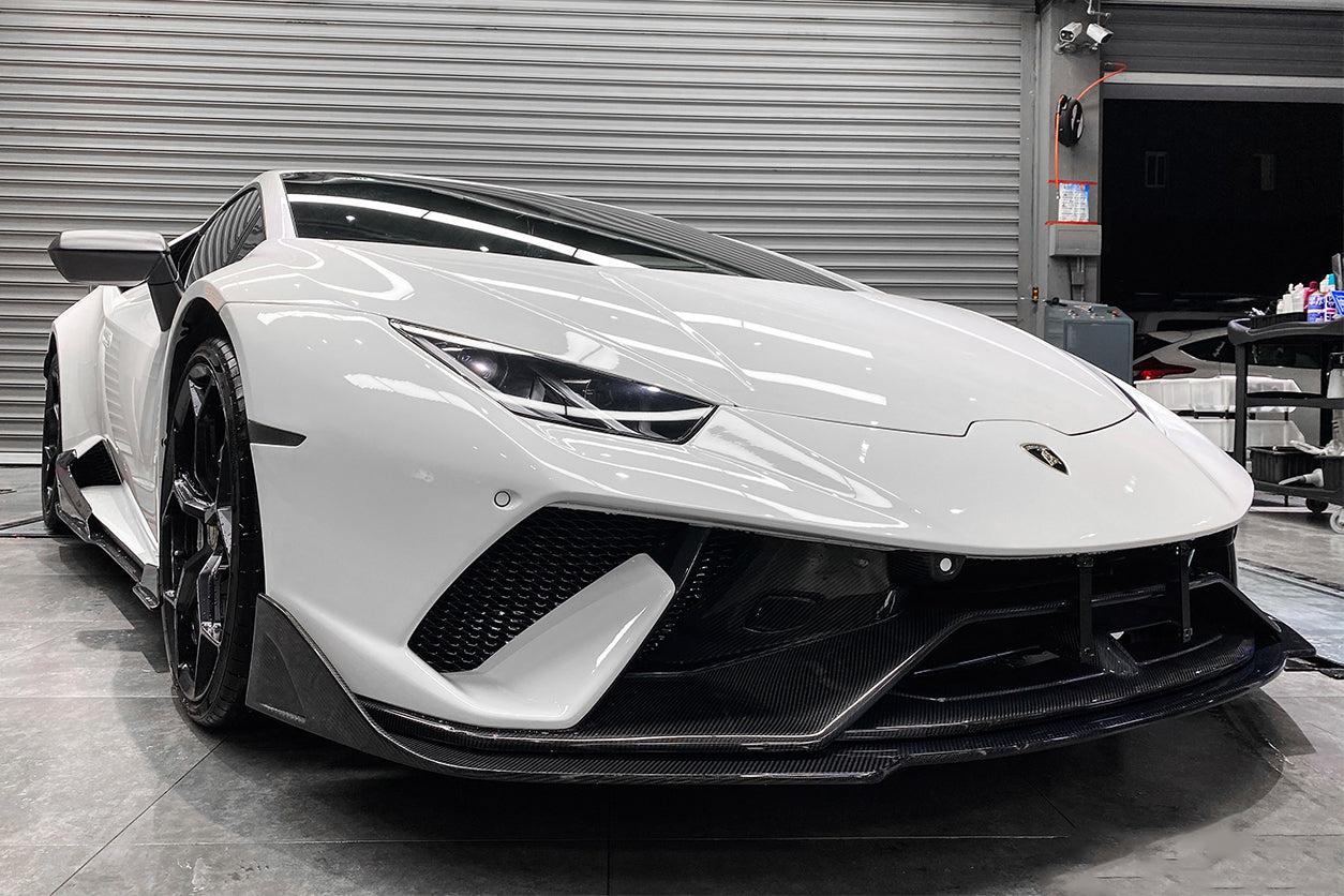DarwinPRO 2015-2025 Lamborghini Huracan LP610 & LP580 & EVO & Tecnica BKSS Style Partial Carbon Front Bumper with Lip
