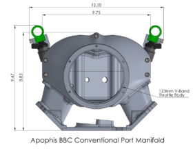 Frankenstein Engine Dynamics Apophis Conventional Big Block (BB3 Xtra Oval) Billet Intake Manifold - Image 4