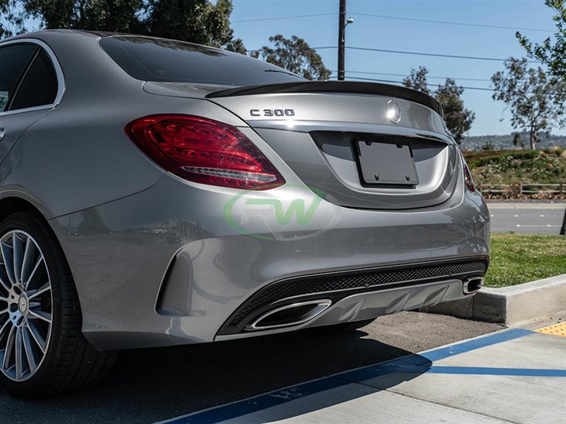 RW Carbon Mercedes W205 AMG Style Carbon Fiber Trunk Spoiler
