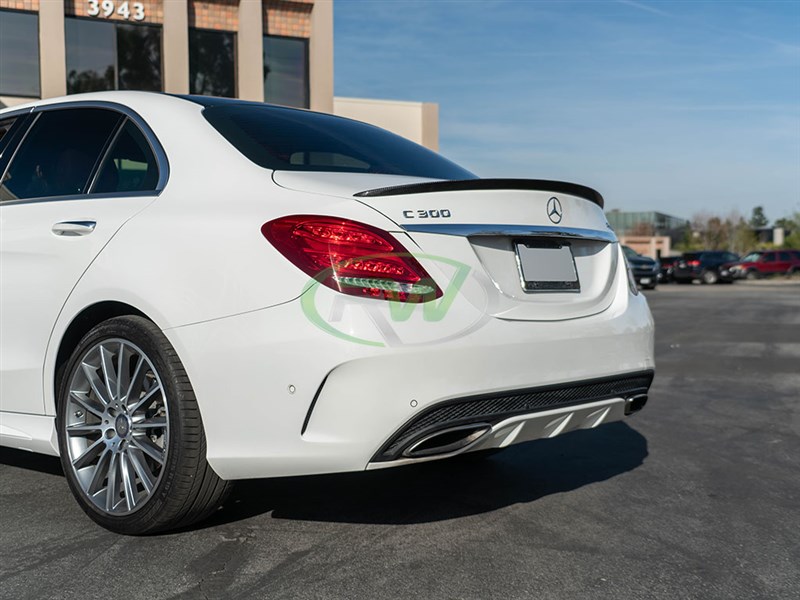 RW Carbon Mercedes W205 AMG Style Carbon Fiber Trunk Spoiler