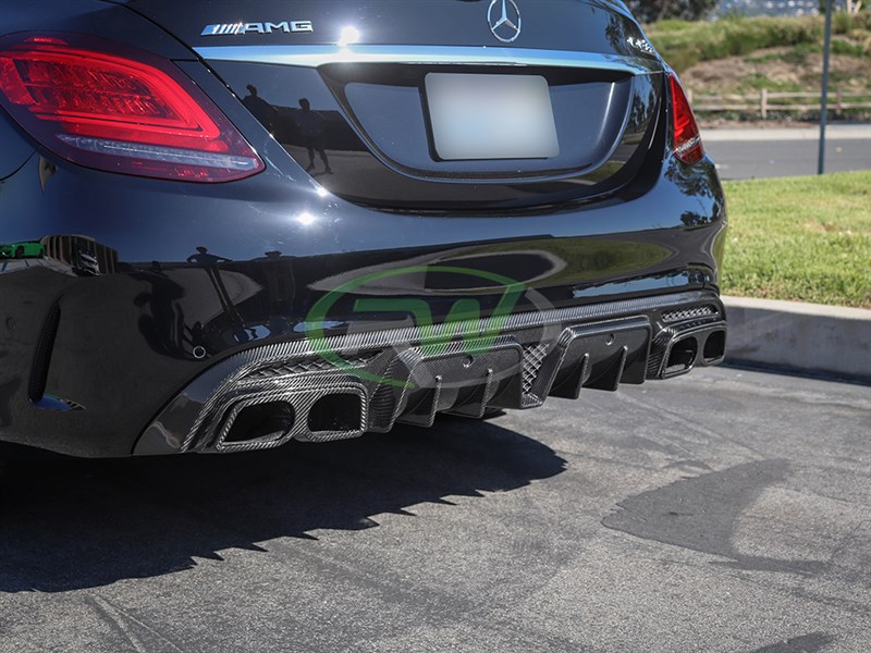 RW Carbon Mercedes W205 BRS Style Carbon Fiber Diffuser
