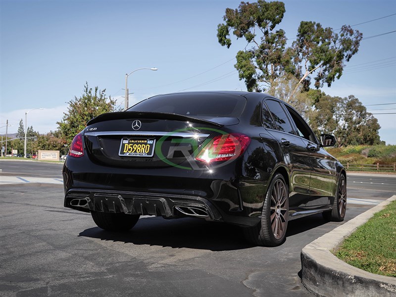 RW Carbon Mercedes W205 BRS Style Carbon Fiber Diffuser