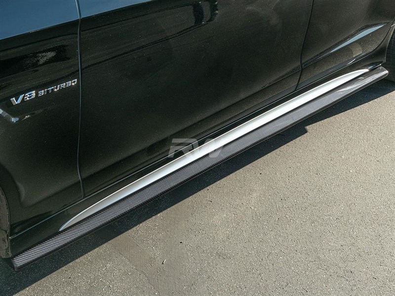 RW Carbon Mercedes W218 CLS Carbon Fiber Side Skirt Extensions