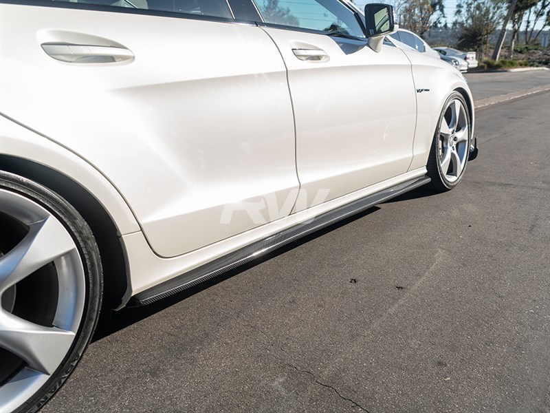 RW Carbon Mercedes W218 CLS Carbon Fiber Side Skirt Extensions