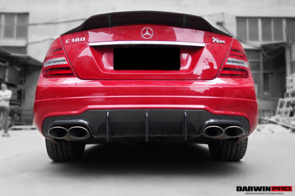 DarwinPRO 2012-2014 Mercedes Benz W204 C Class & C63 AMG Carbon Fiber Rear Lip Diffuser