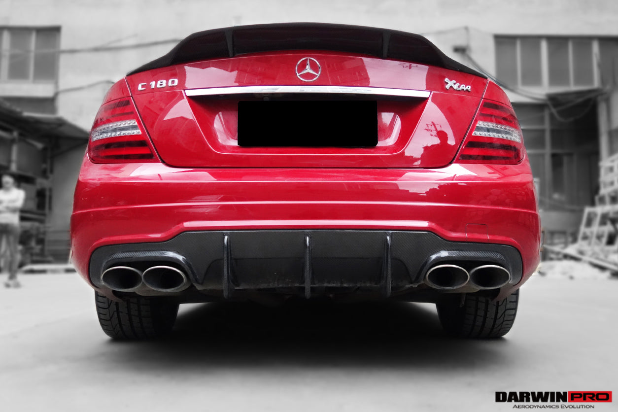 DarwinPRO 2012-2014 Mercedes Benz W204 C Class & C63 AMG Carbon Fiber Rear Lip Diffuser